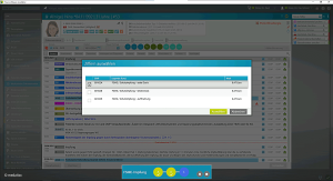 Screenshot der medatixx-Praxissoftware mit geöffnetem Dialog „Ziffern auswählen" für FSME-Schutzimpfung, der drei GNR-Optionen mit Kurzbeschreibung und Wert (je 8,47 Euro) zeigt, sowie aktiver Ablaufsteuerung für den Impfprozess im unteren Bildbereich.